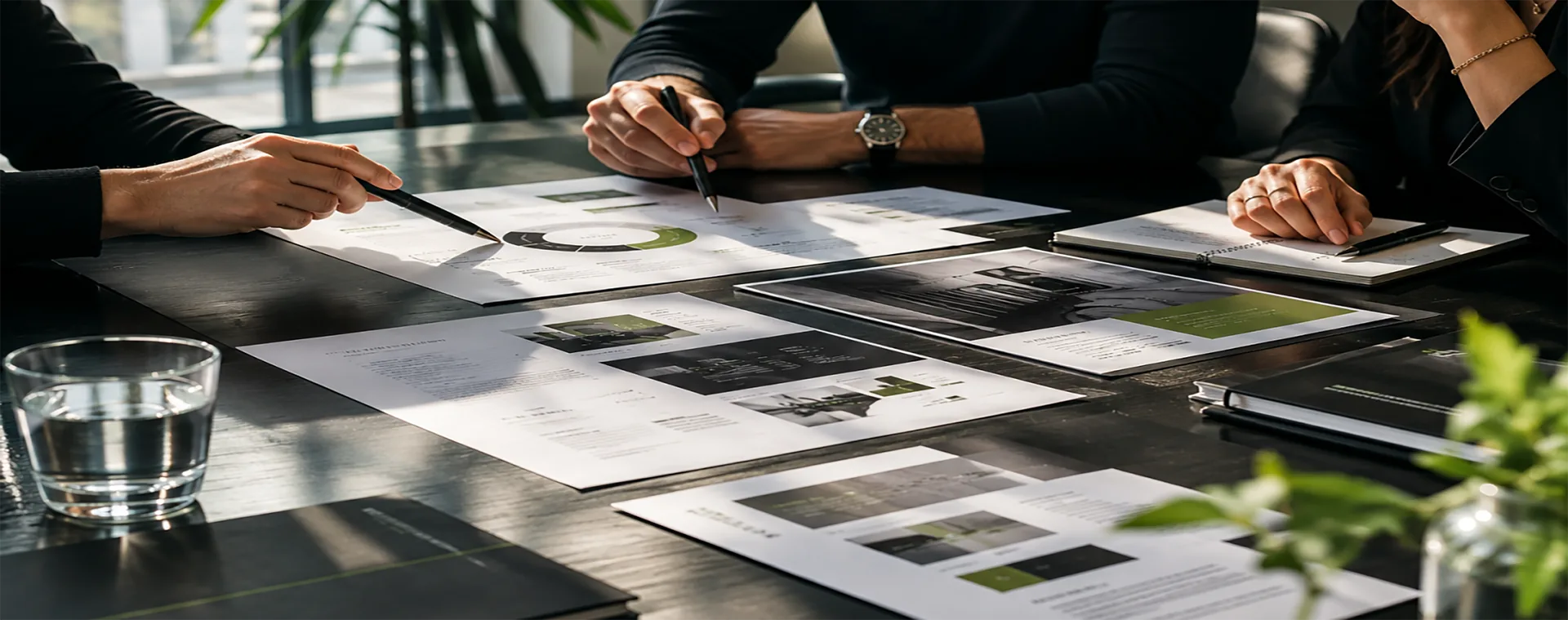 Brand communication strategy workshop with identity documents