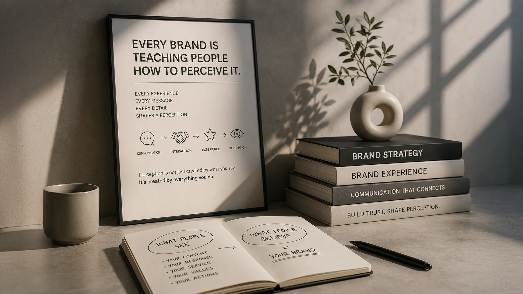 Brand strategy setting illustrating how every experience shapes perception