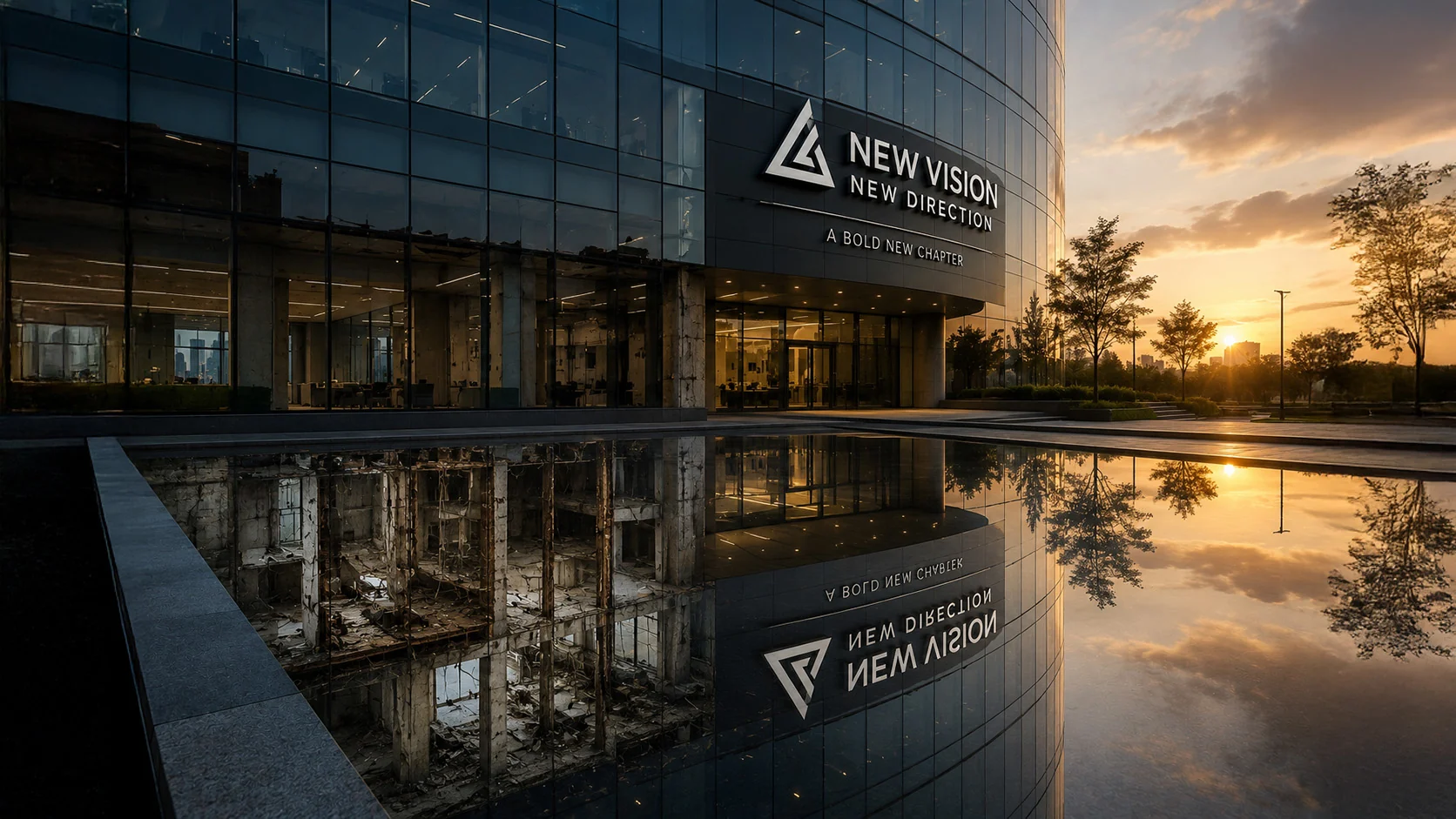 Corporate rebrand contrasted with unresolved organizational foundations